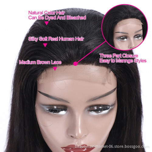 Factory price bone straight human hair lace wig human hair wigs